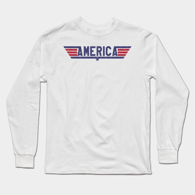 America-4th of July Long Sleeve T-Shirt by LMW Art